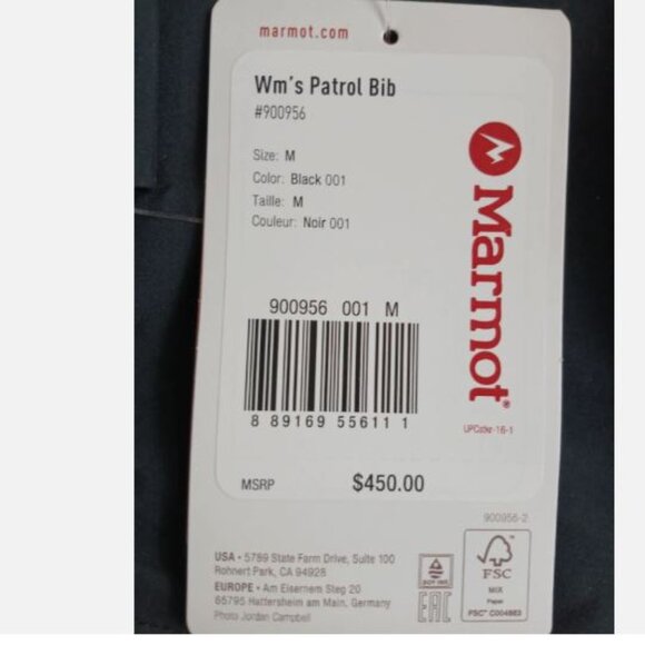 Marmot Women's Patrol Gore-Tex Bibs Ski Pants Size M Waterproof Black $450 New - Picture 3 of 11